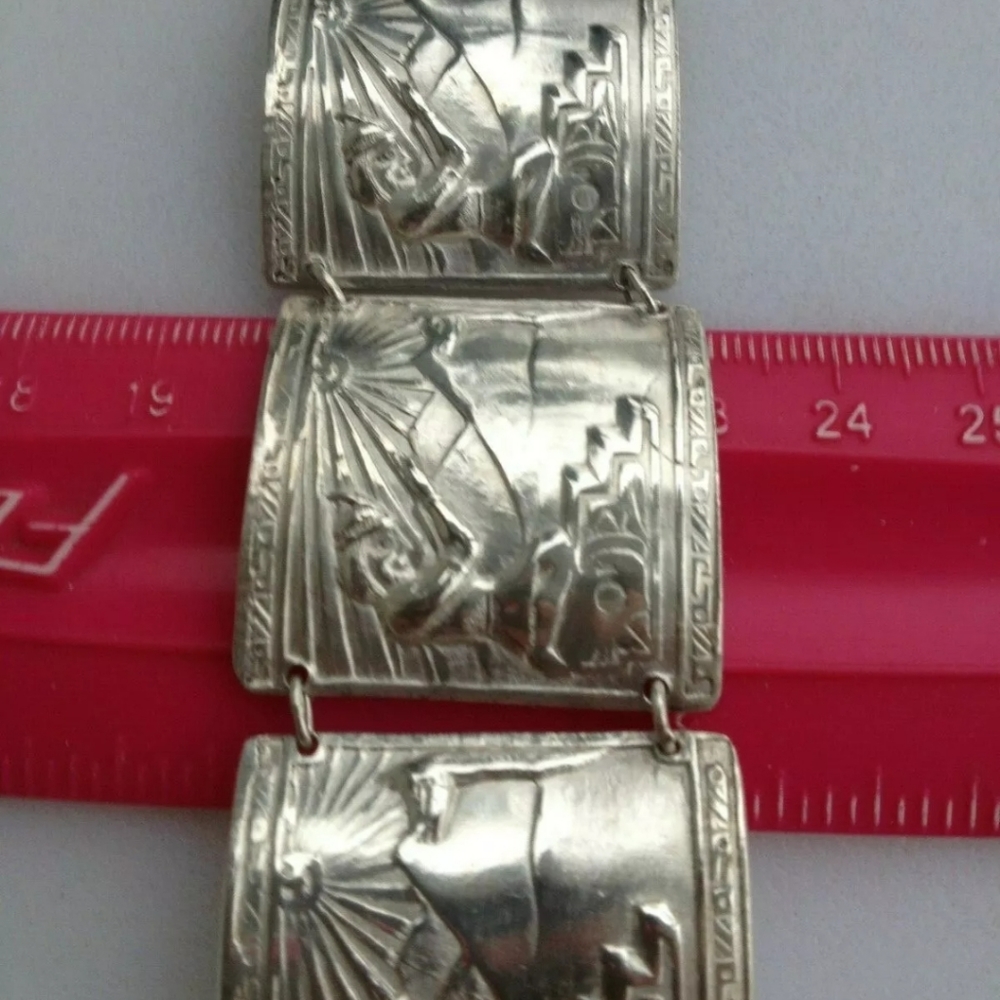 Silver Peruvian Bracelet - image 3